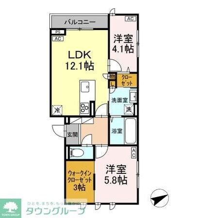 D-comodo関前の物件間取画像